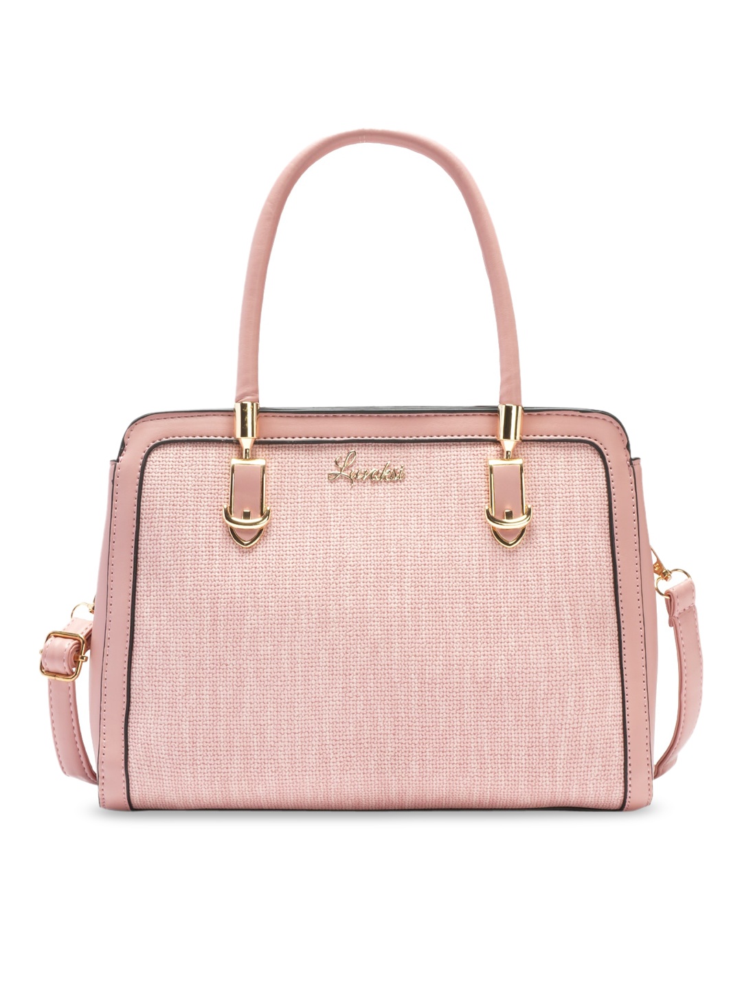 

Luvoksi Pink Textured PU Structured Handheld Bag