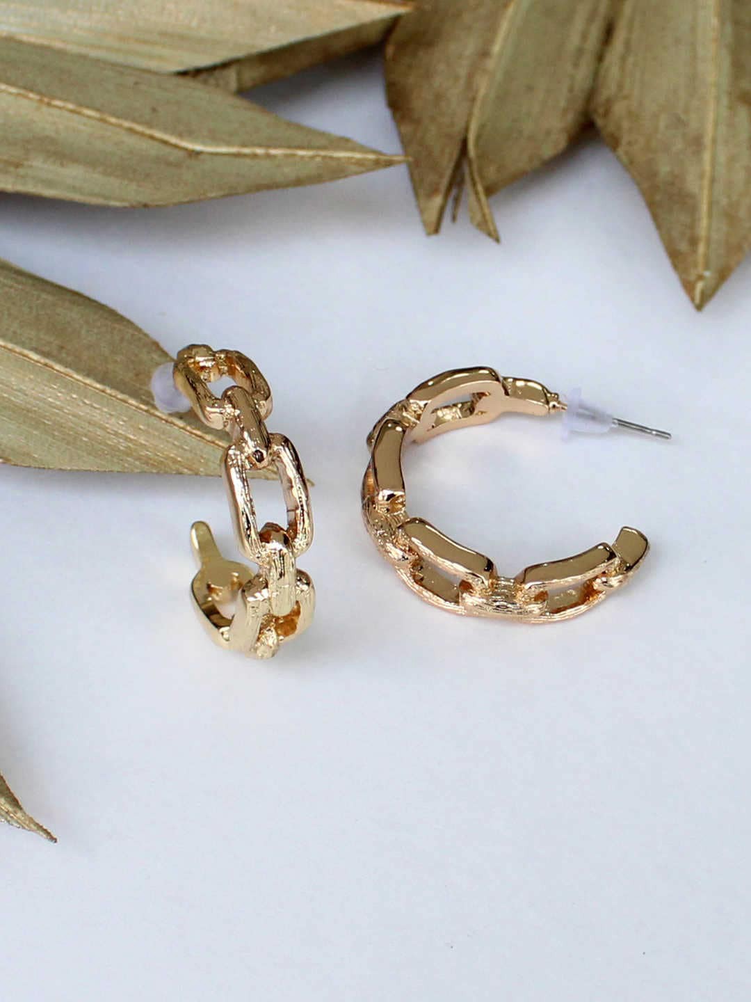

Runway Ritual Gold-Plated Contemporary Half Hoop Earrings