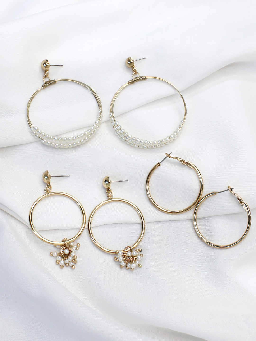 

Runway Ritual Gold-Plated Set Of 3 Contemporary Hoop Earrings