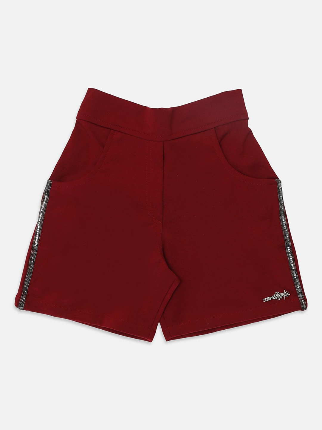 

Ziama Girls Burgundy Regular Fit Solid Shorts