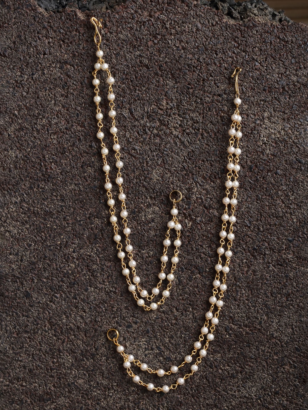 

PANASH Gold-Plated Classic Pearl Ear Chain