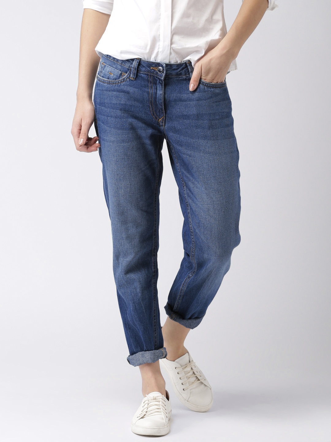 

Mast & Harbour Women Blue Boyfriend Fit Jeans