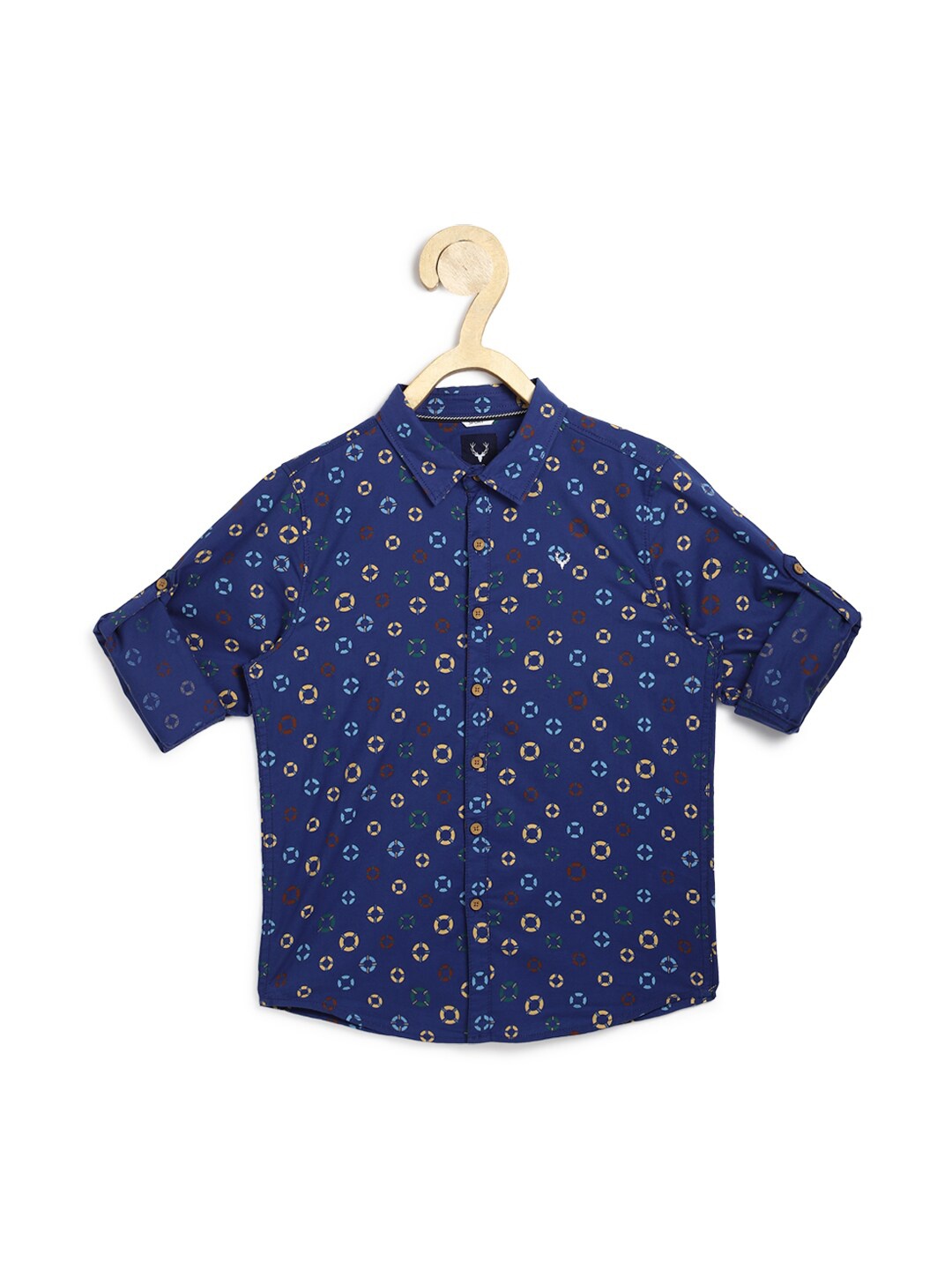 

Allen Solly Junior Boys Navy Blue Slim Fit Printed Casual Shirt