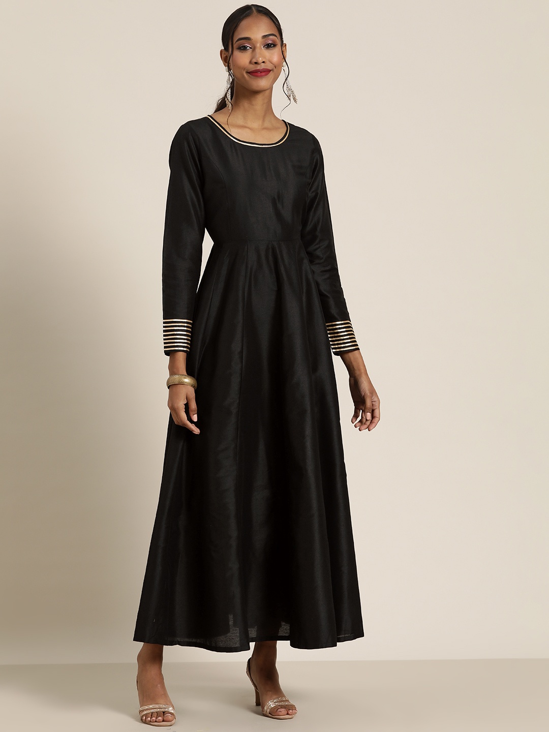 

Shae by SASSAFRAS Black Ethnic A-Line Maxi Dress