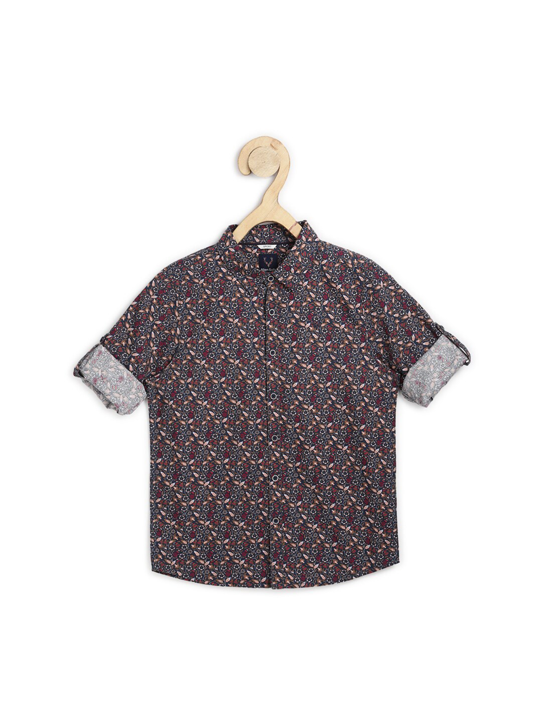

Allen Solly Junior Boys Maroon Slim Fit Printed Casual Shirt