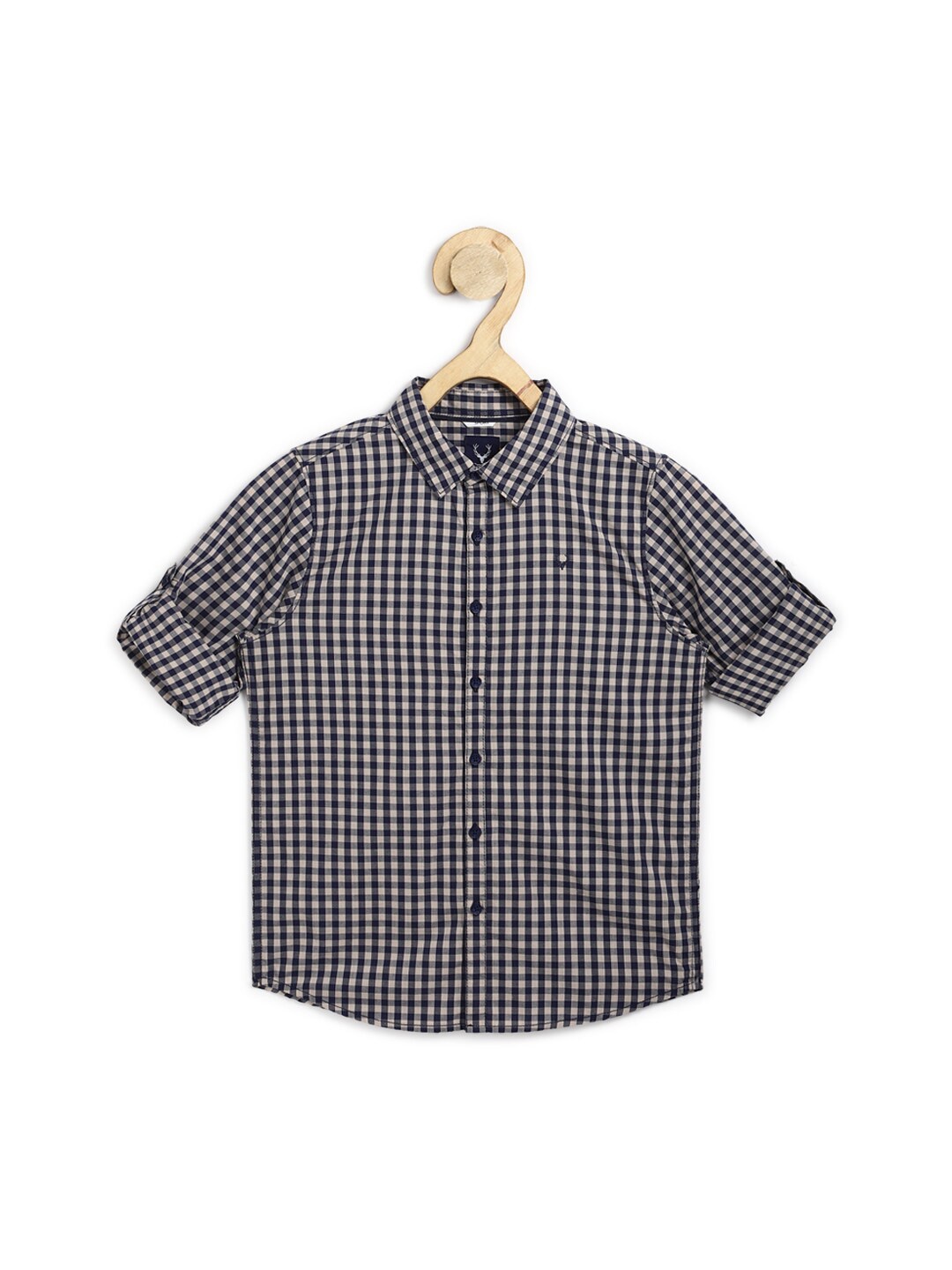 

Allen Solly Junior Boys Grey Slim Fit Checked Cotton Casual Shirt