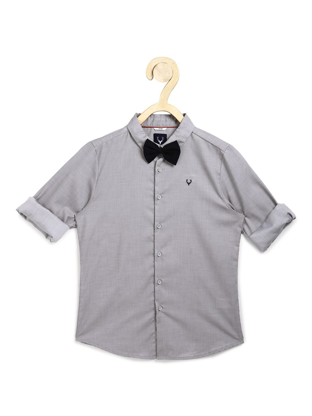 

Allen Solly Junior Boys Grey Slim Fit Pure Cotton Casual Shirt