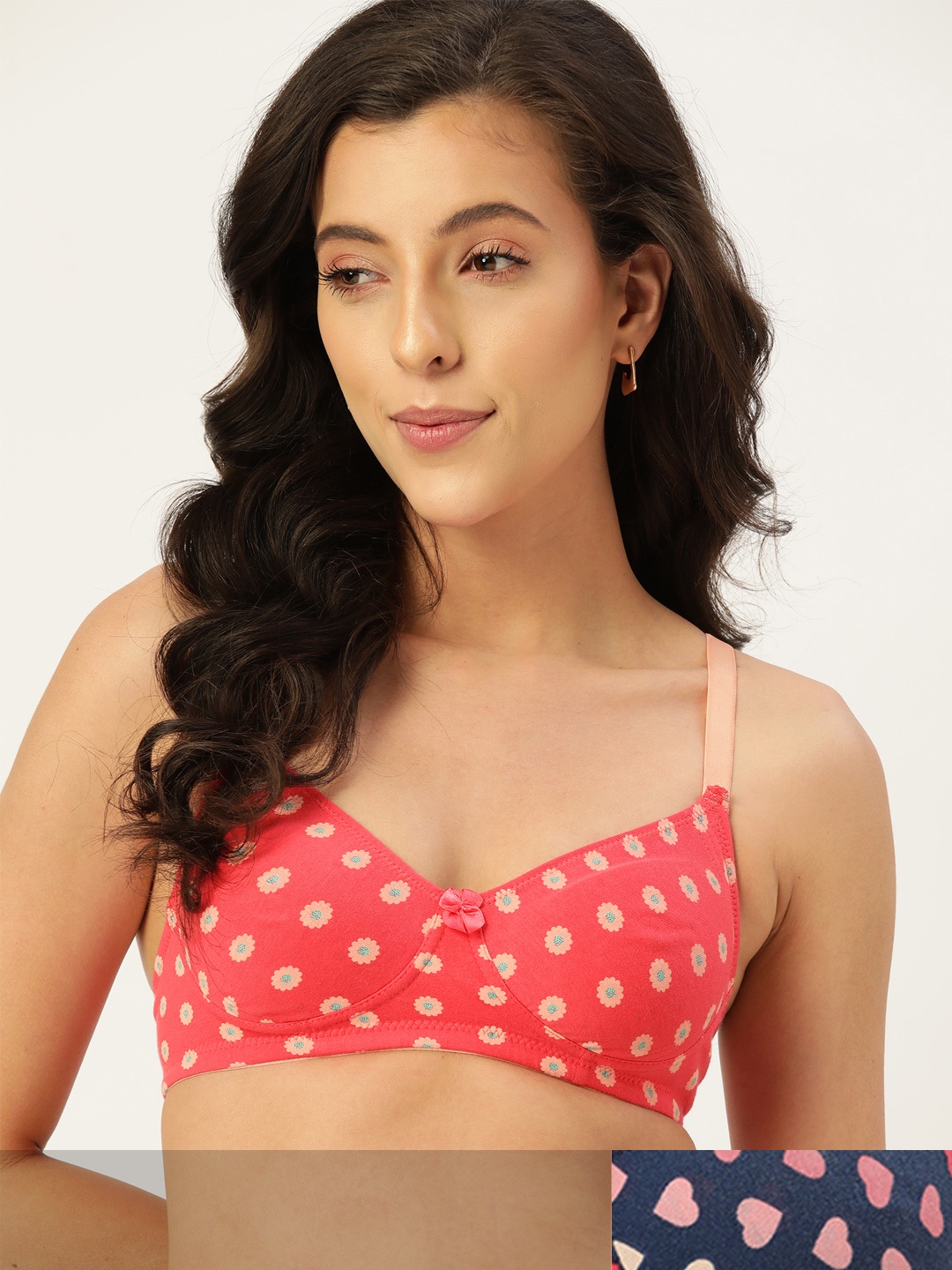 

DressBerry Set of 2 Navy Blue & Pink Geometric Bra