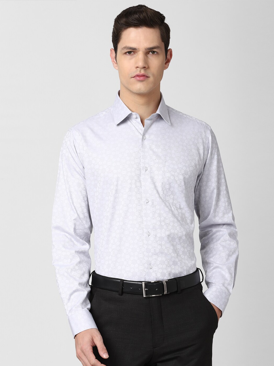 

Van Heusen Men Purple Micro Printed Cotton Formal Shirt
