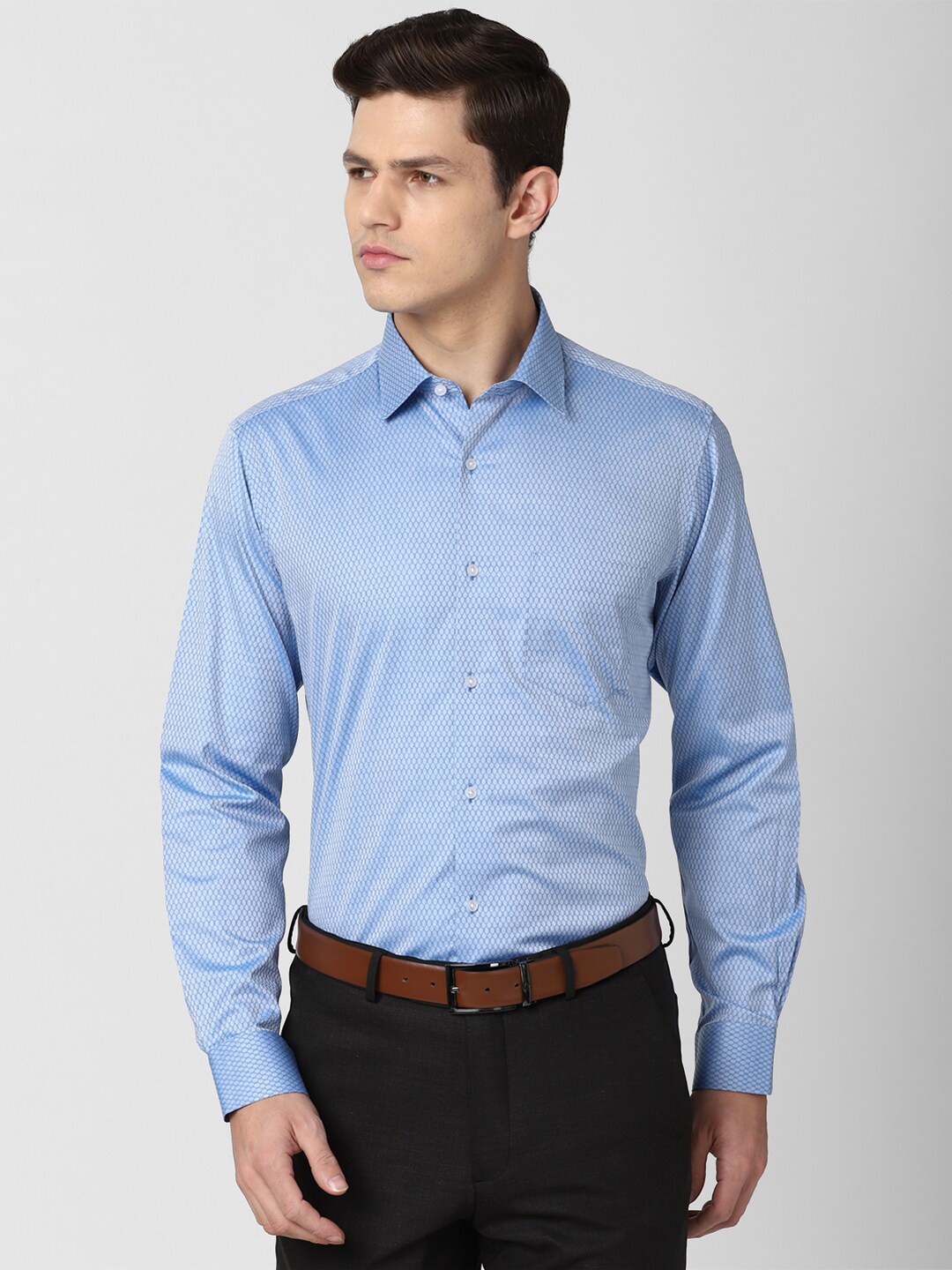 

Van Heusen Men Blue Cotton Formal Shirt