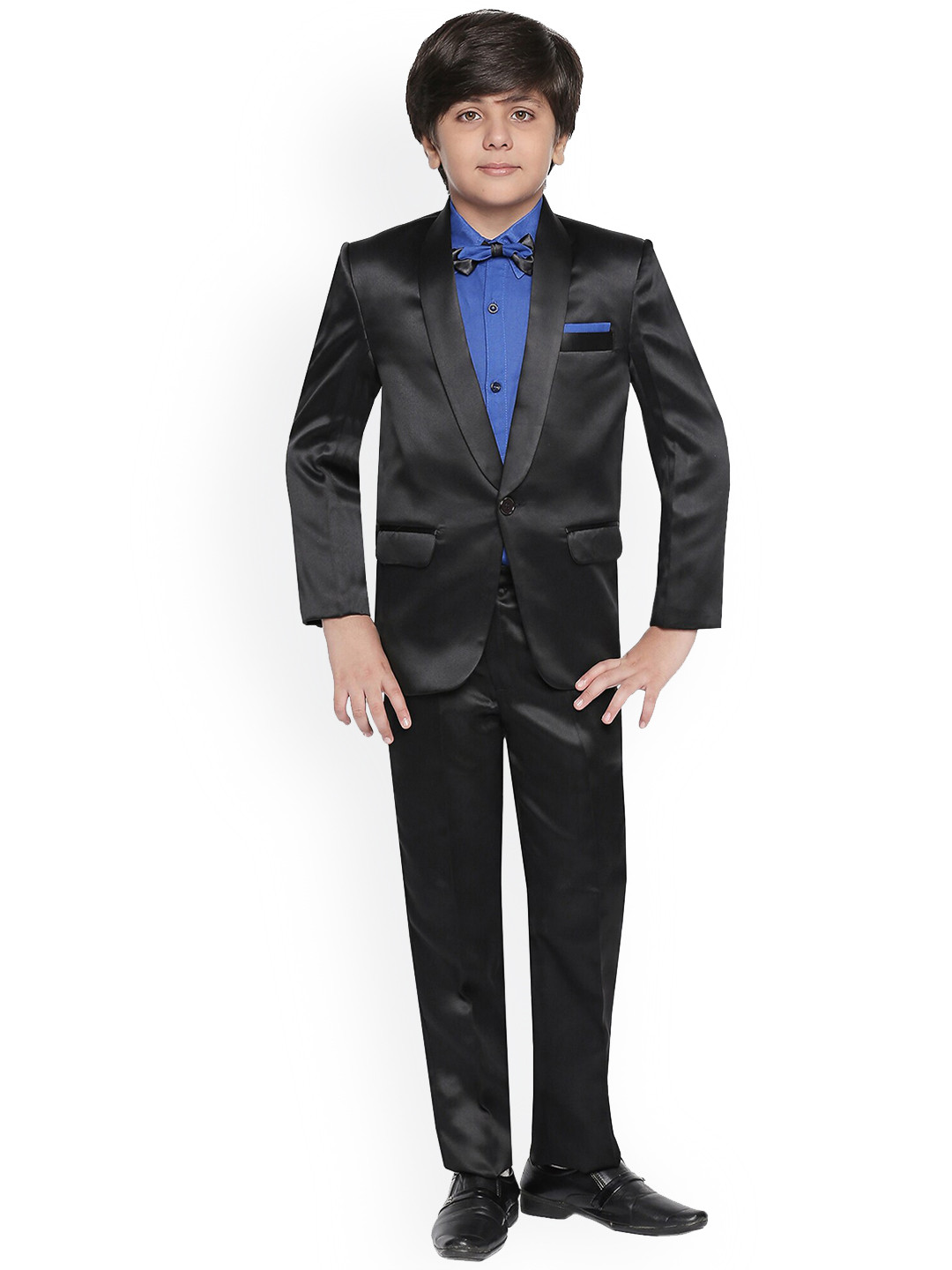 

Jeetethnics Boys Black Solid Single-Breasted Two-Piece Suit