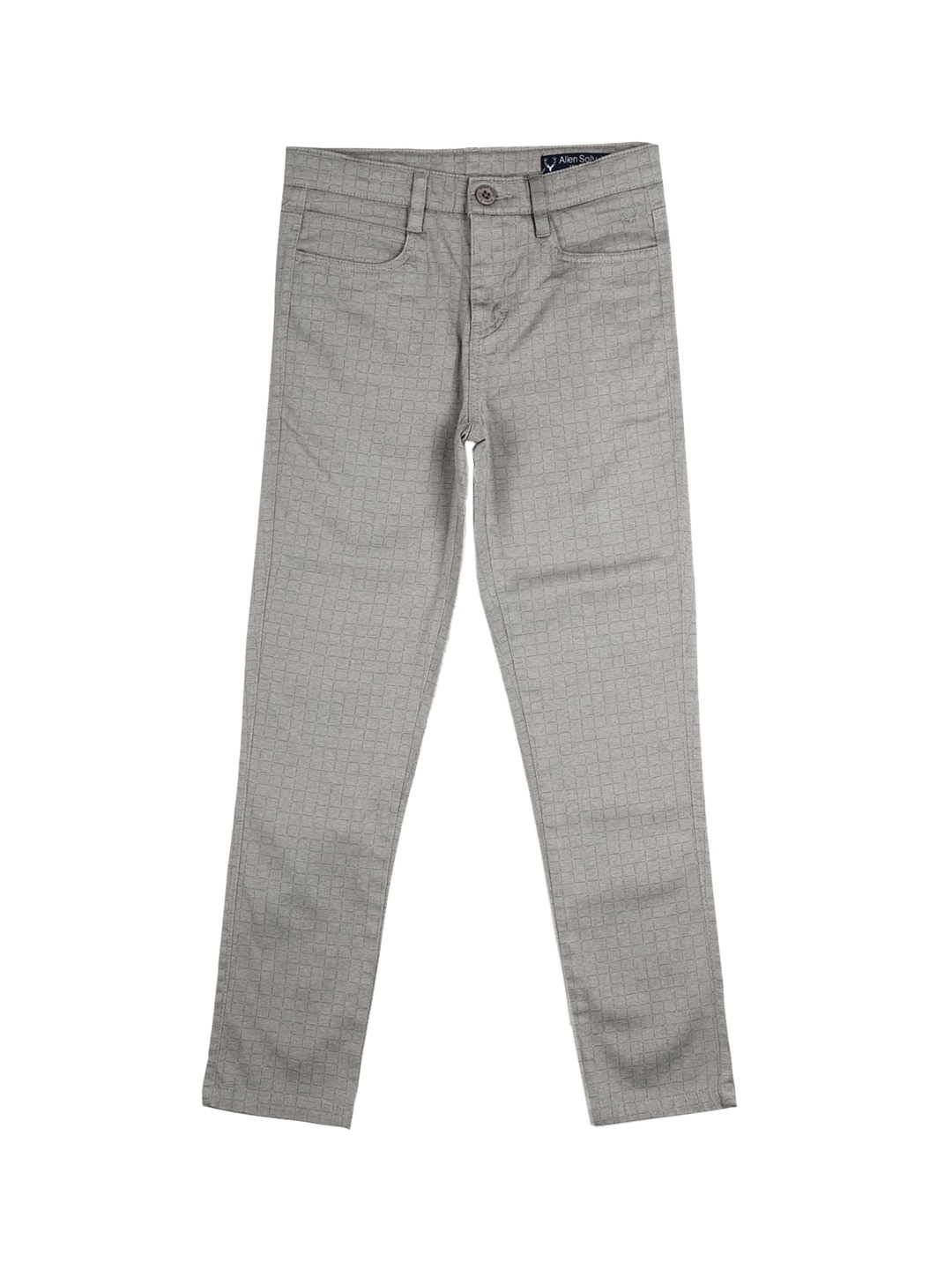 

Allen Solly Junior Boys Grey Checked Slim Fit Trousers