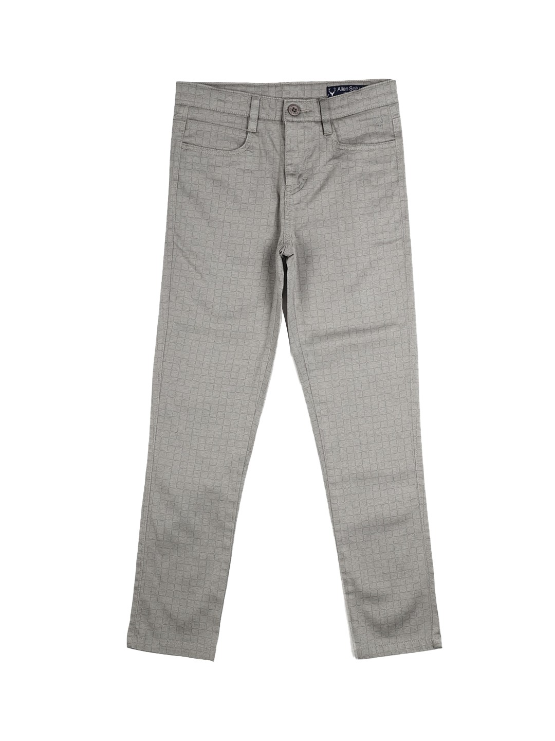 

Allen Solly Junior Boys Grey Checked Slim Fit Cotton Trousers
