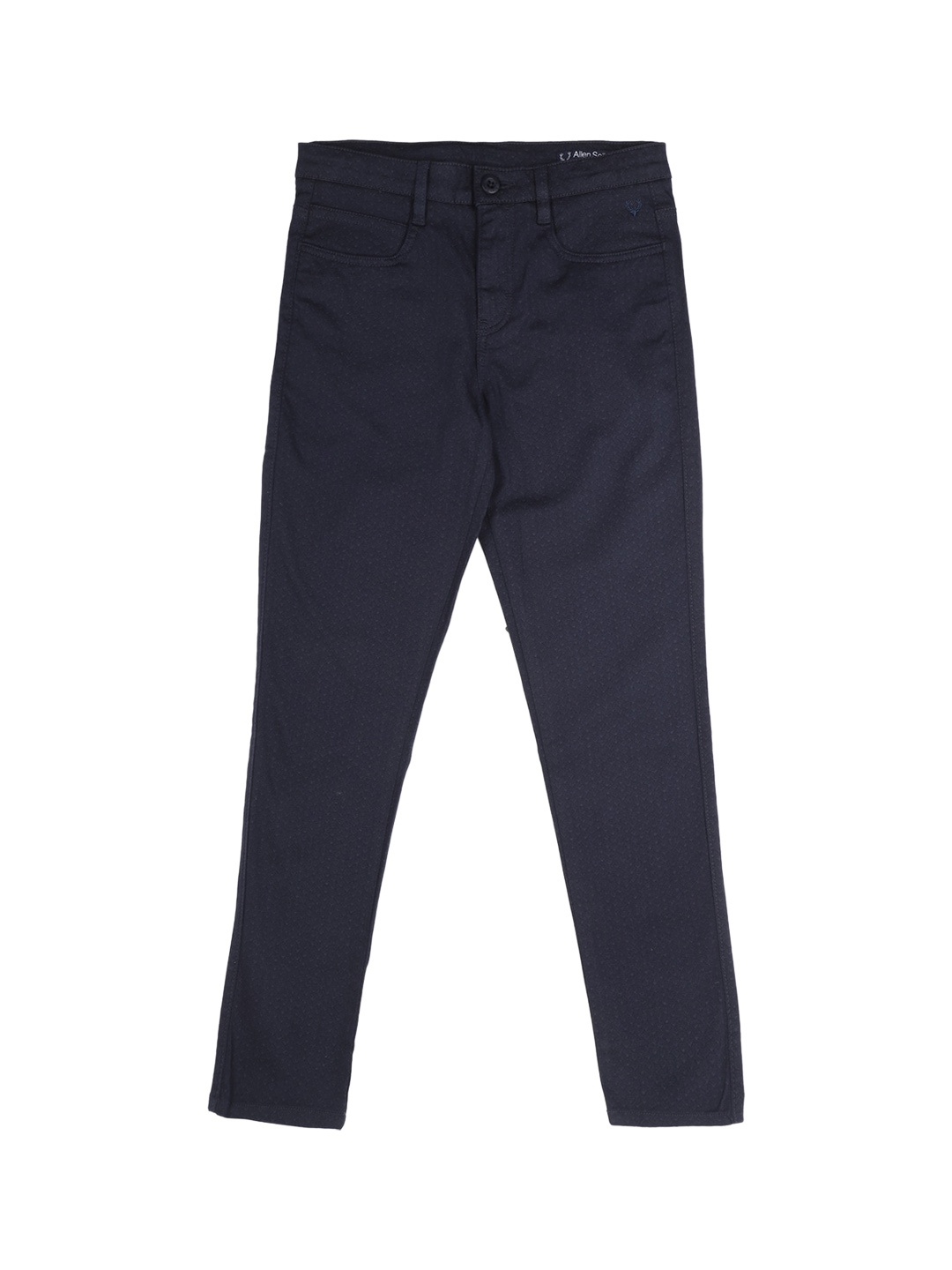 

Allen Solly Junior Boys Navy Blue Solid Slim Fit Cotton Trousers