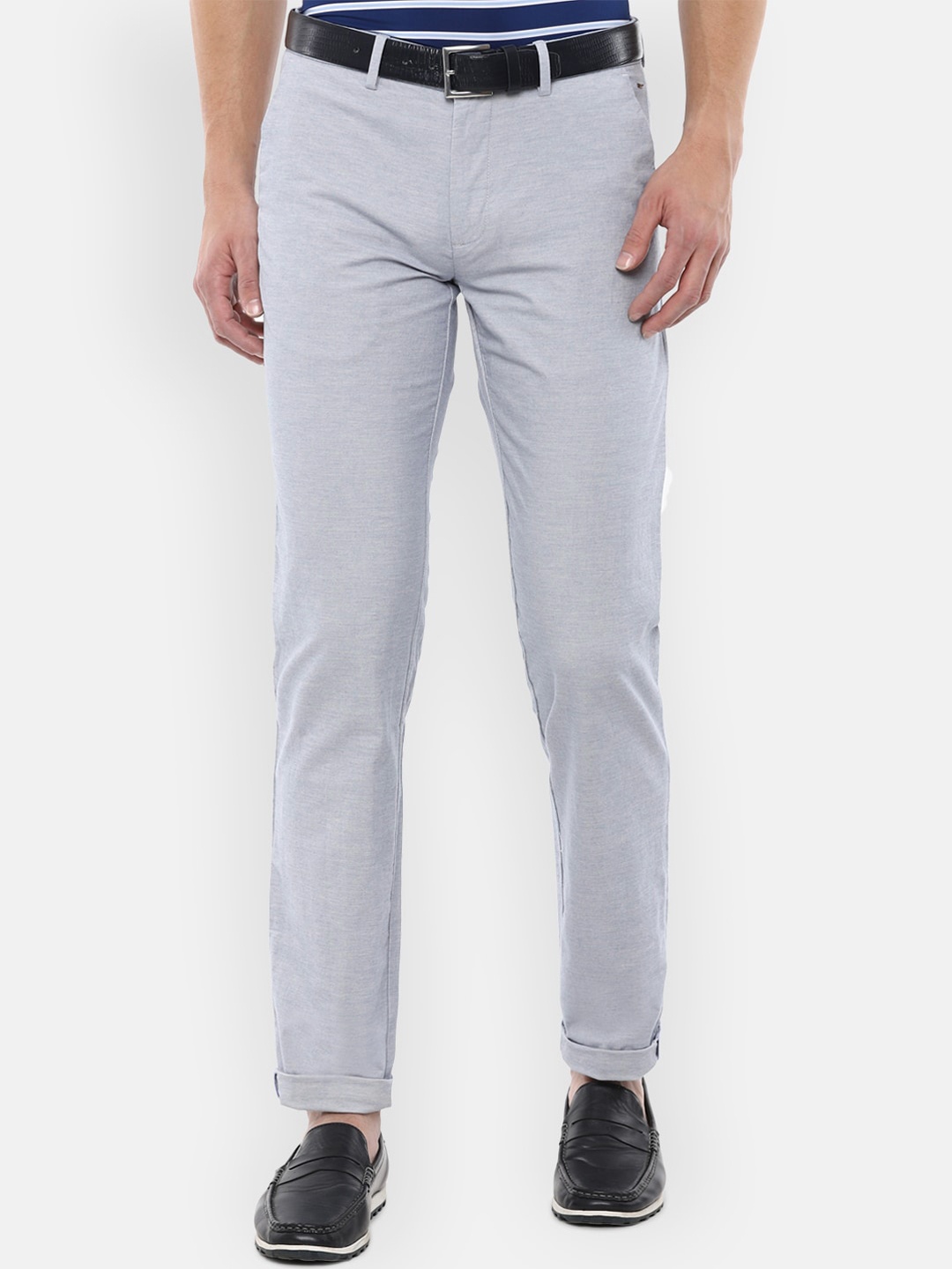 

Louis Philippe Sport Men Blue Textured Slim Fit Trousers