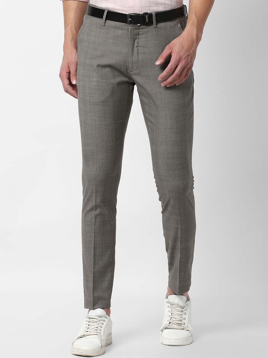 

Louis Philippe Sport Men Grey Checked Slim Fit Trousers