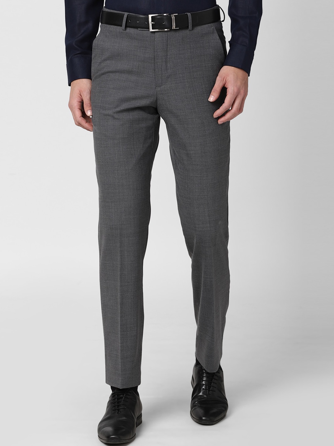 

Van Heusen Men Grey Checked Trousers