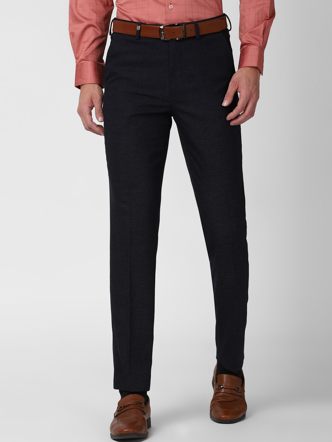 

Van Heusen Men Navy Blue Regular Fit Trousers