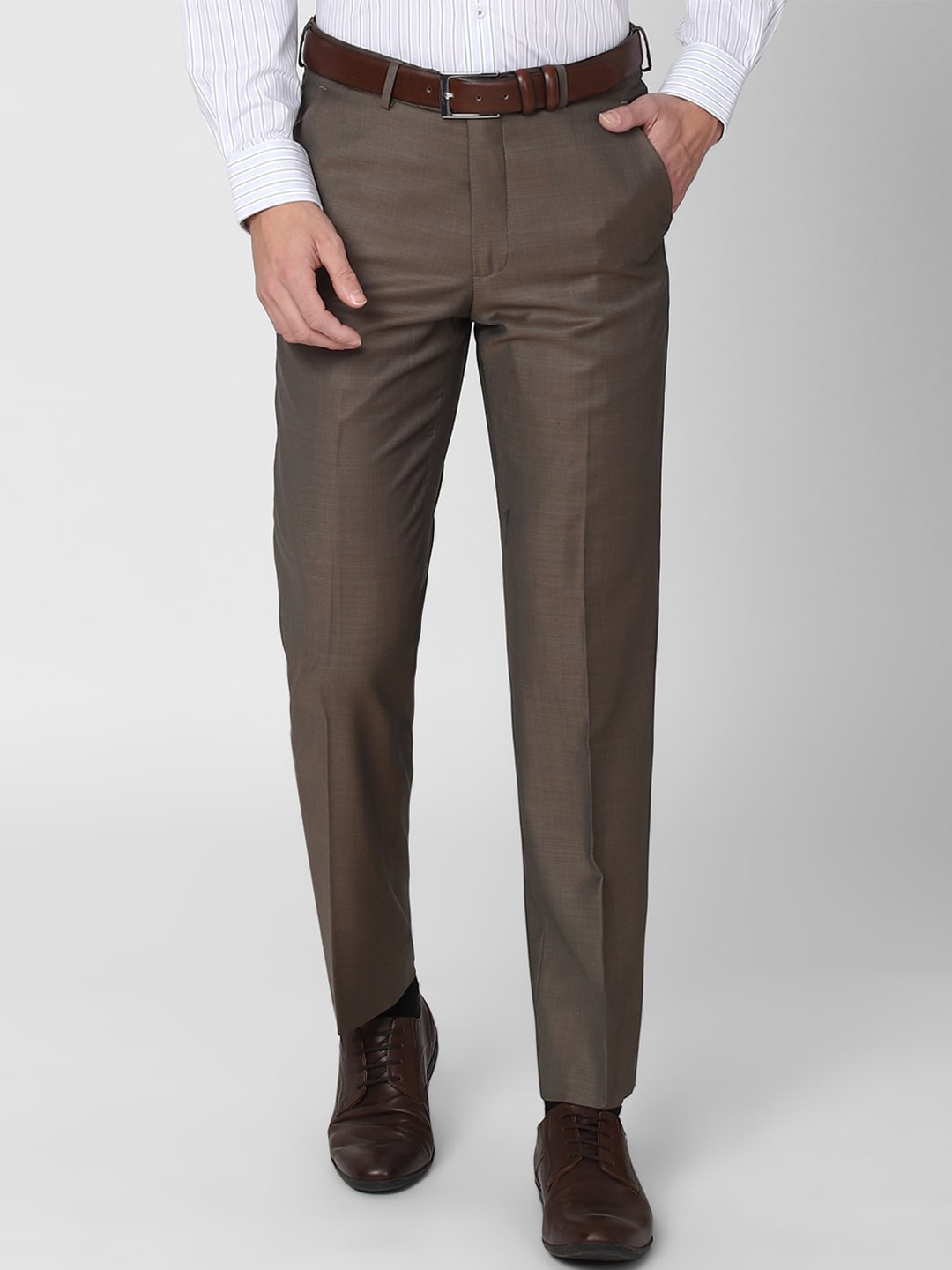 

Van Heusen Men Brown Woolen Trousers