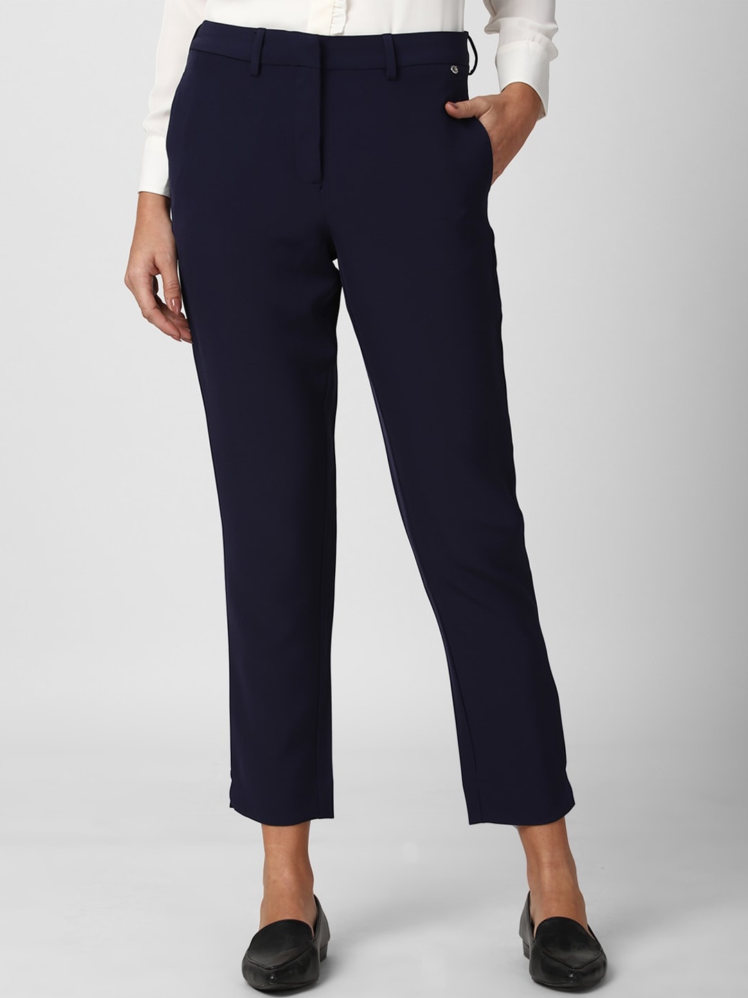 

Van Heusen Woman Women Navy Blue Slim Fit Trousers