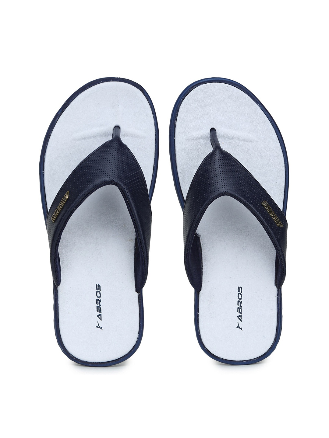 

ABROS Men White & Blue Rubber Room Slippers