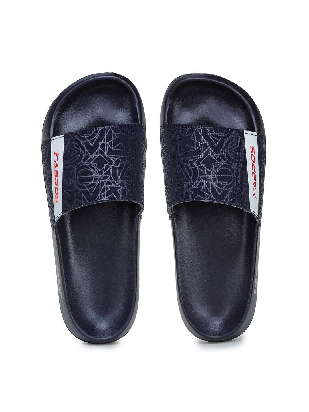 

ABROS Men Navy Blue & White Printed Rubber Slip-On Flip Flops