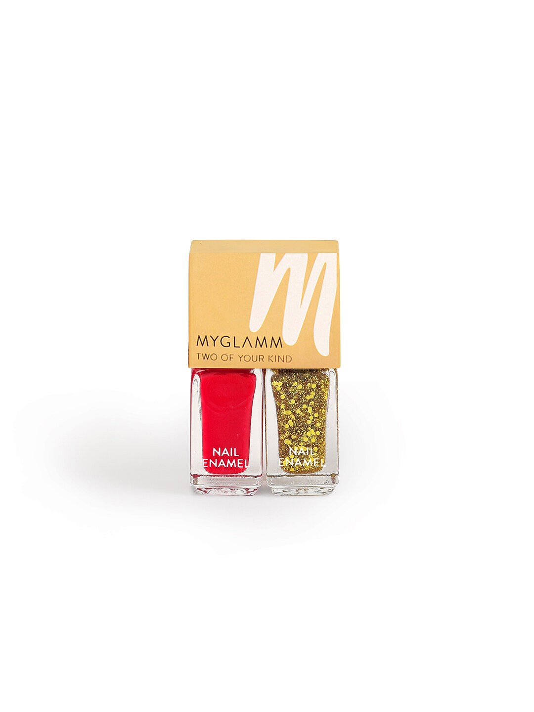 

MyGlamm Set of 2 Two Of Your Kind Duo Glitter Nail Enamel - High on Drama, Multi