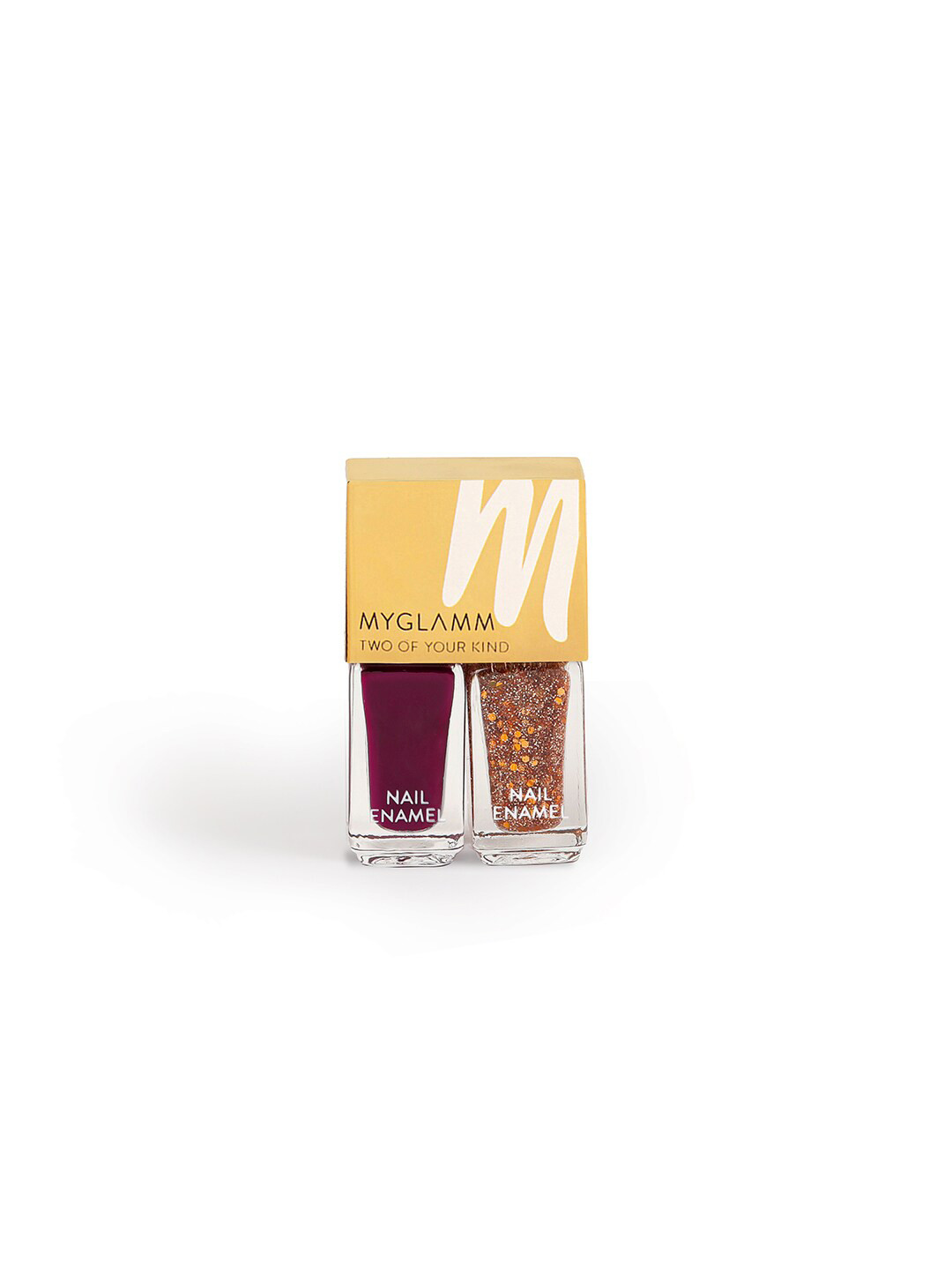 

MyGlamm Set of 2 Two Of Your Kind Duo Glitter Nail Enamel - Wicked Wish, Multi