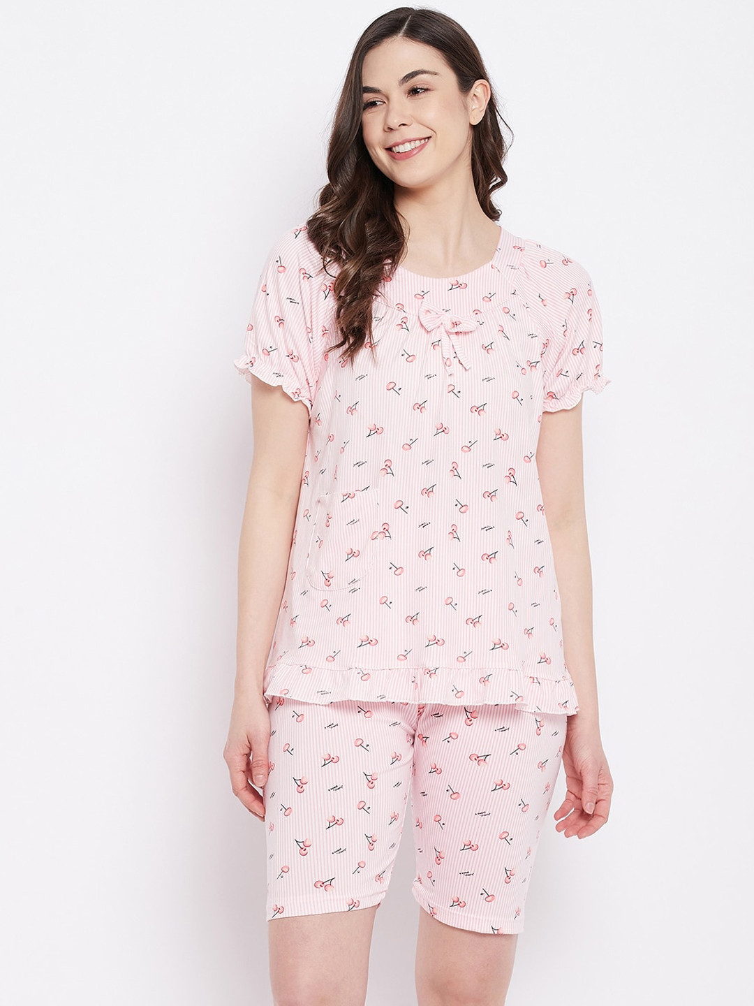 

Camey Women Pink Printed Night Suit