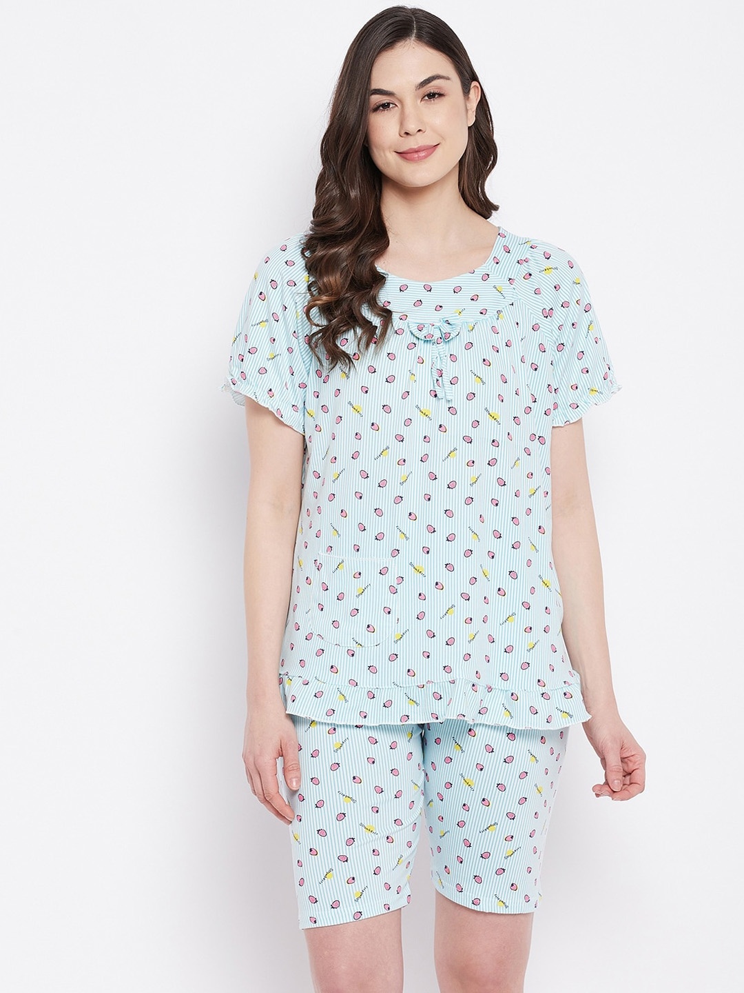 

Camey Women Blue & Pink Printed Night Suit