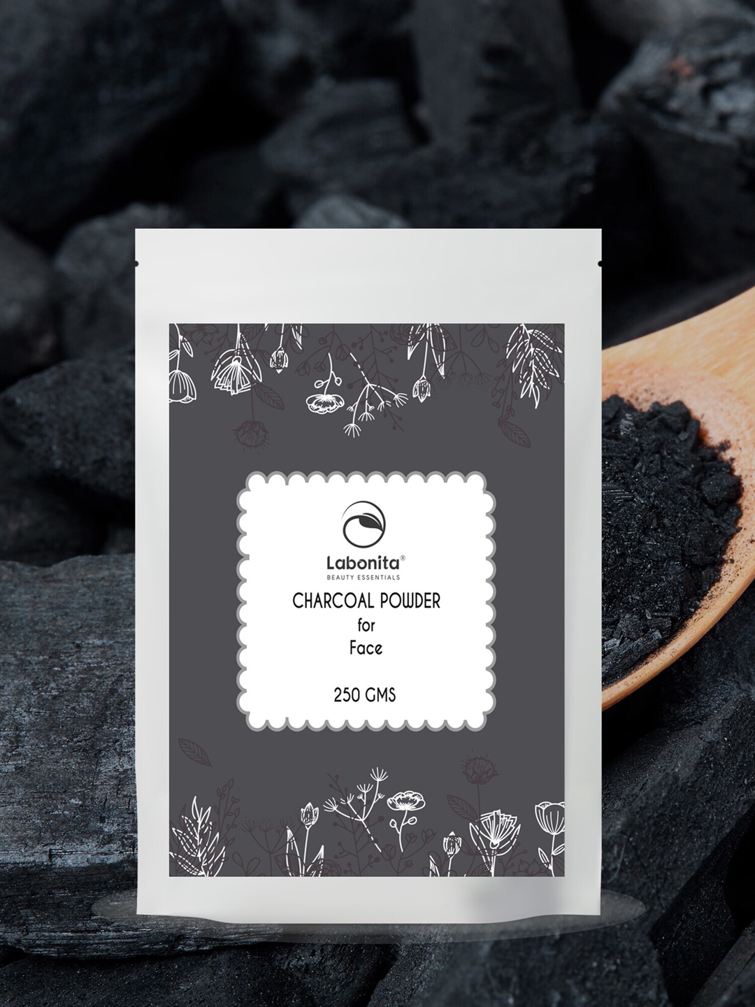 

Labonita 100% Natural Pure Charcoal Face Powder - 250 g, Grey