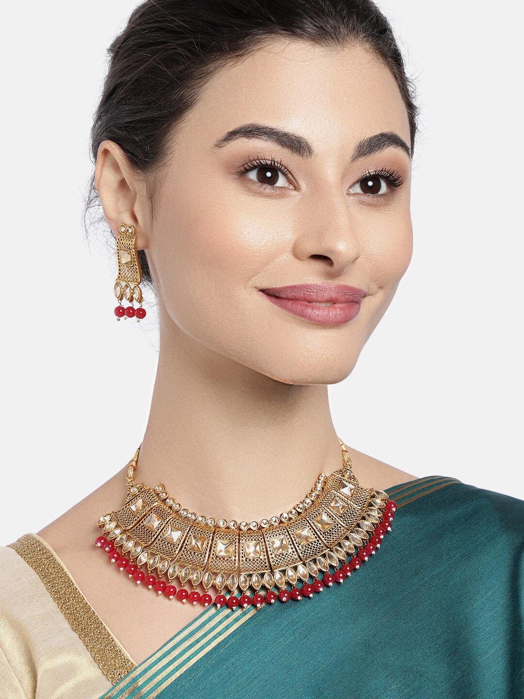 

AccessHer Gold-Plated & kundan Studded Jewelry Set