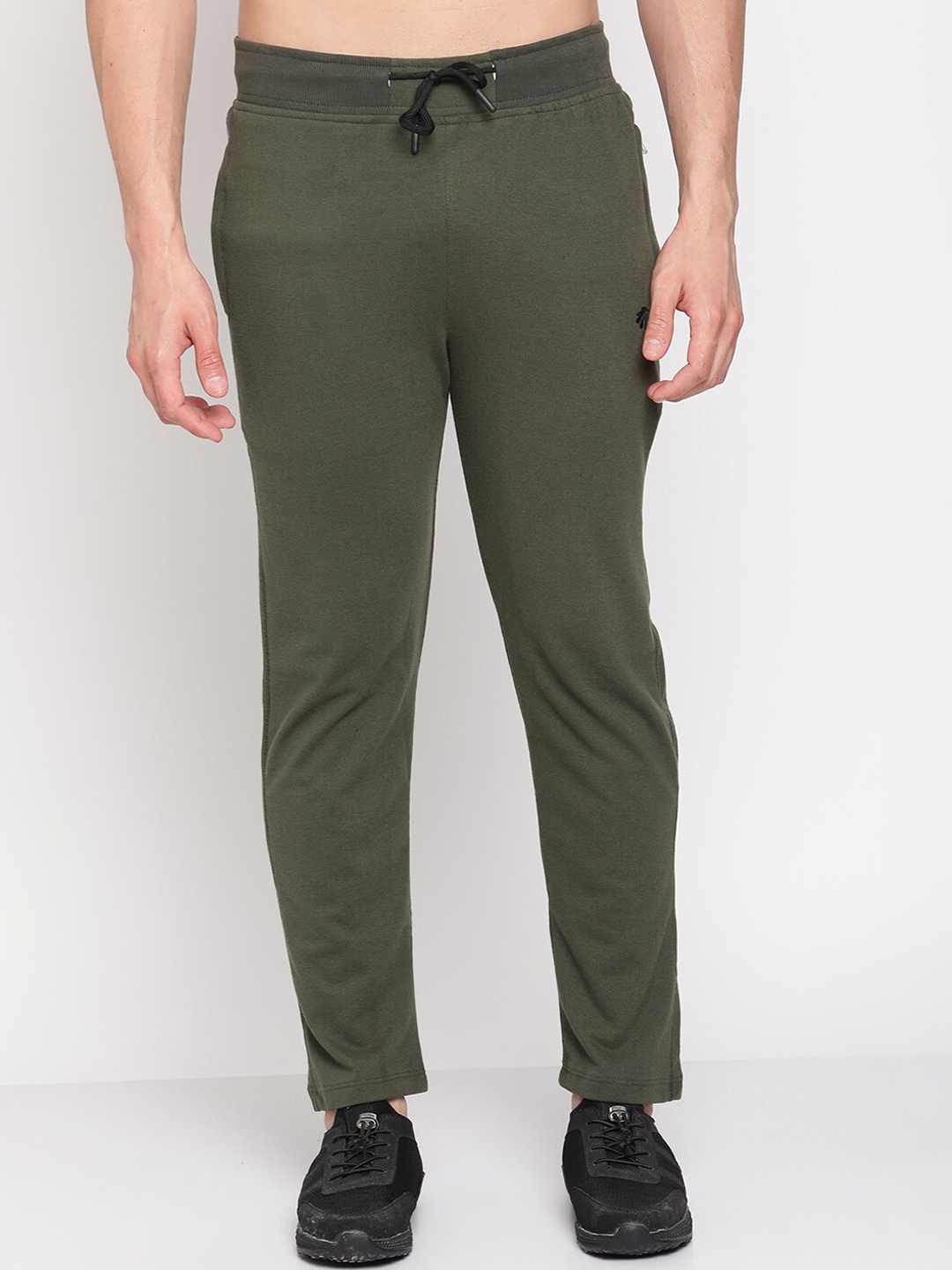 

Gallus Men Olive Regular-Fit Cotton Track Pants