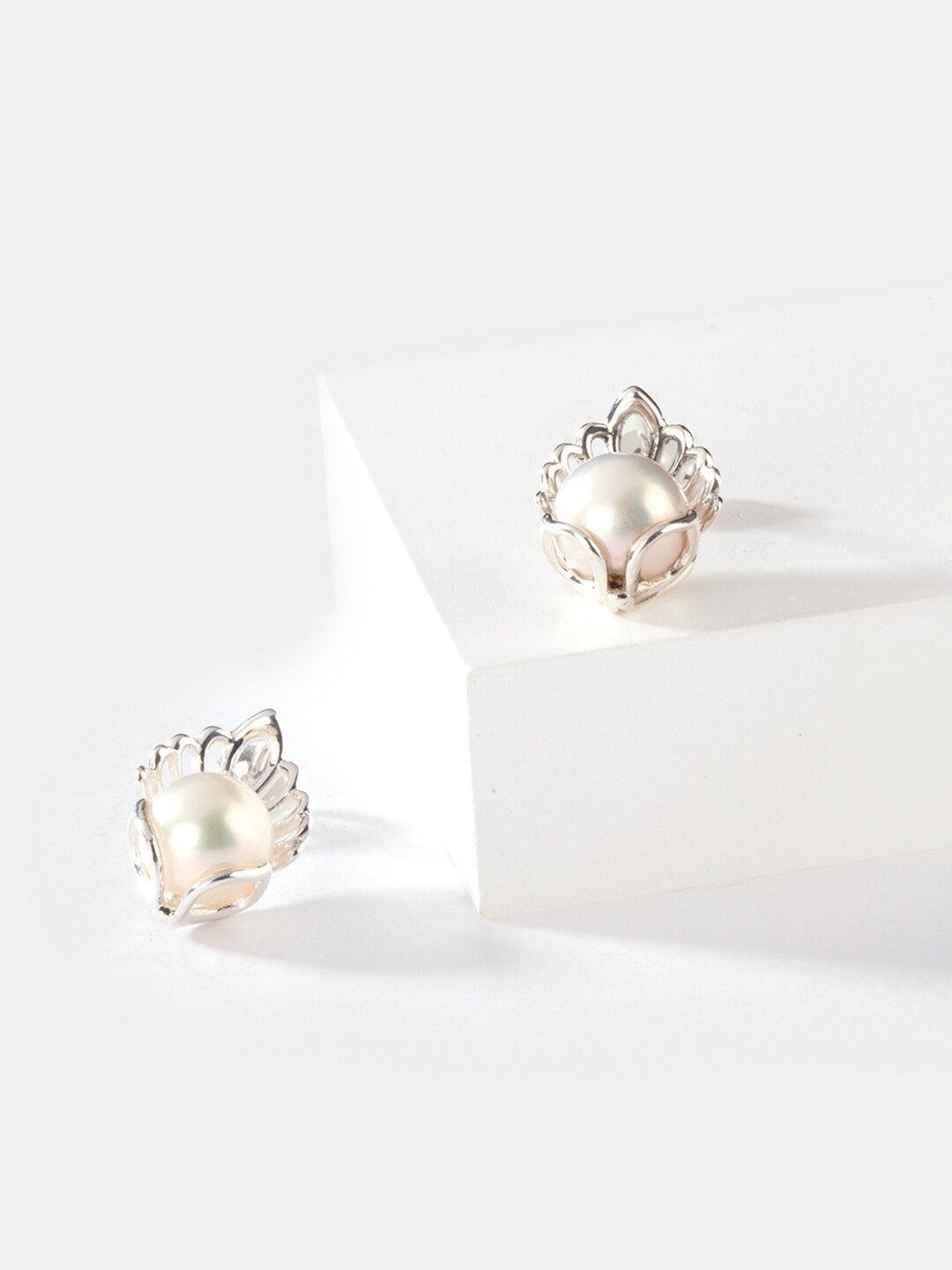 

SHAYA 925 Sterling Silver & White Contemporary Studs Earrings