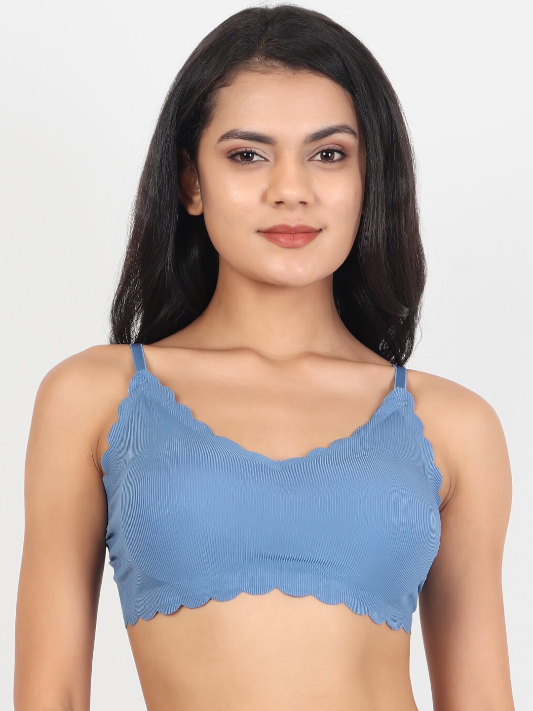 

Lebami Grey Seamless Non-Wired Cotton Bralette Bra With Rapid Dry Technology