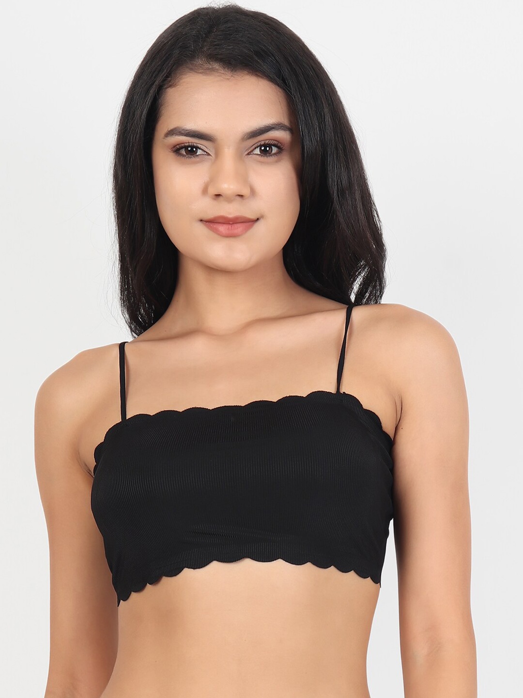 

Lebami Black Seamless Non-Wired Bandeau Bra With Rapid Dry Technology