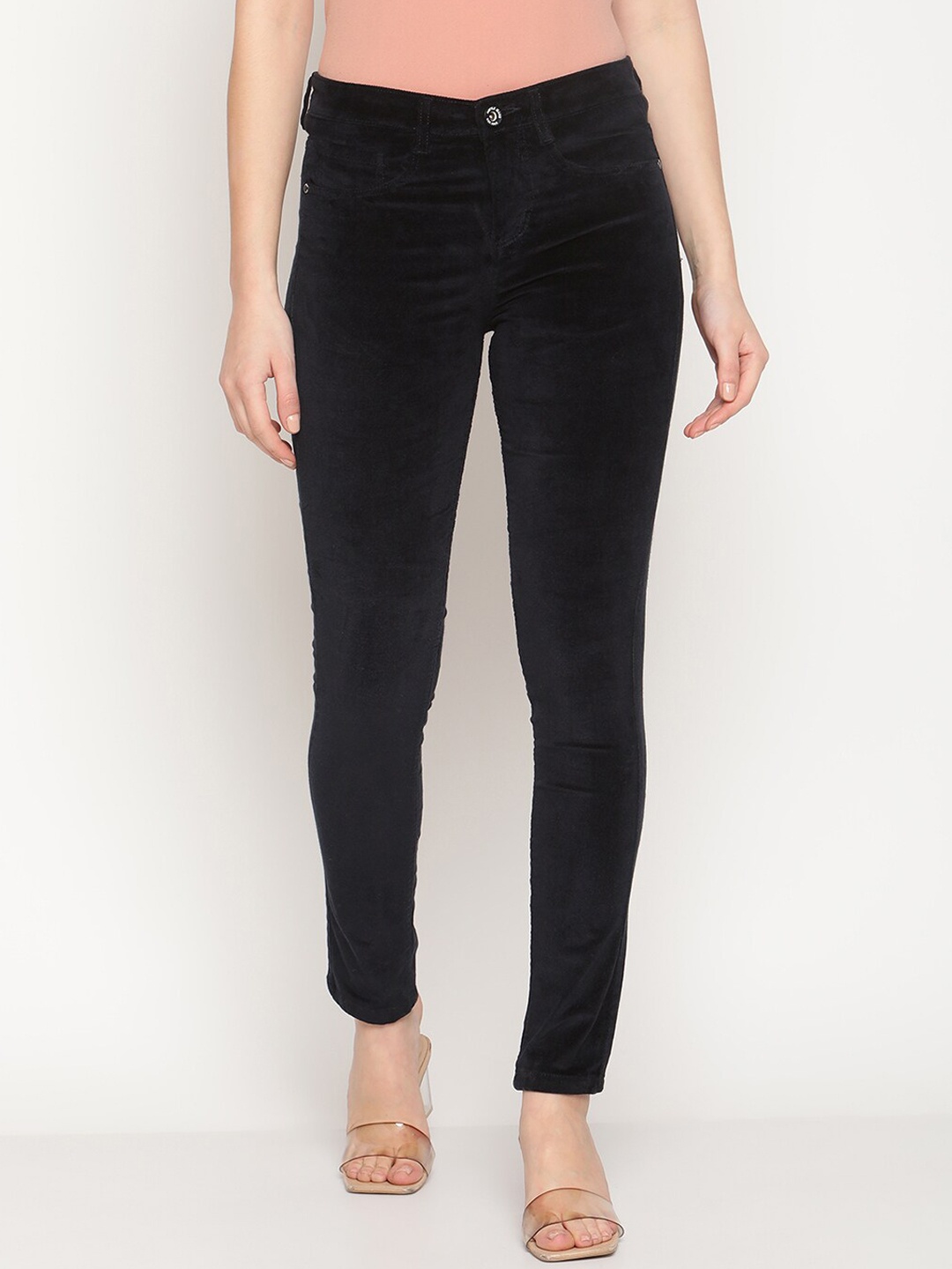 

METTLE Women Navy Blue Stretchable Cotton Jeans