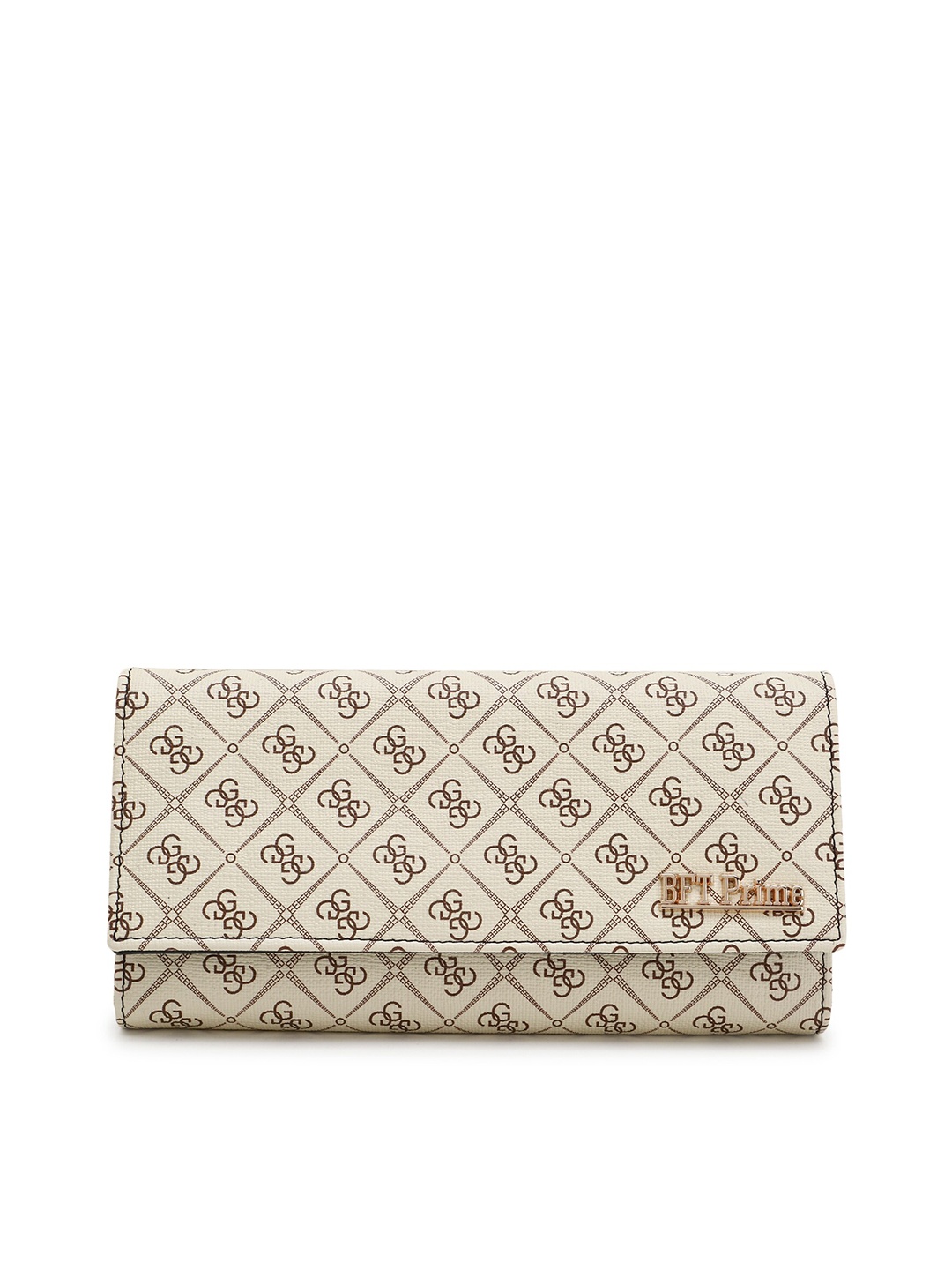 

WOMEN MARKS Printed Envelope Clutch, Cream