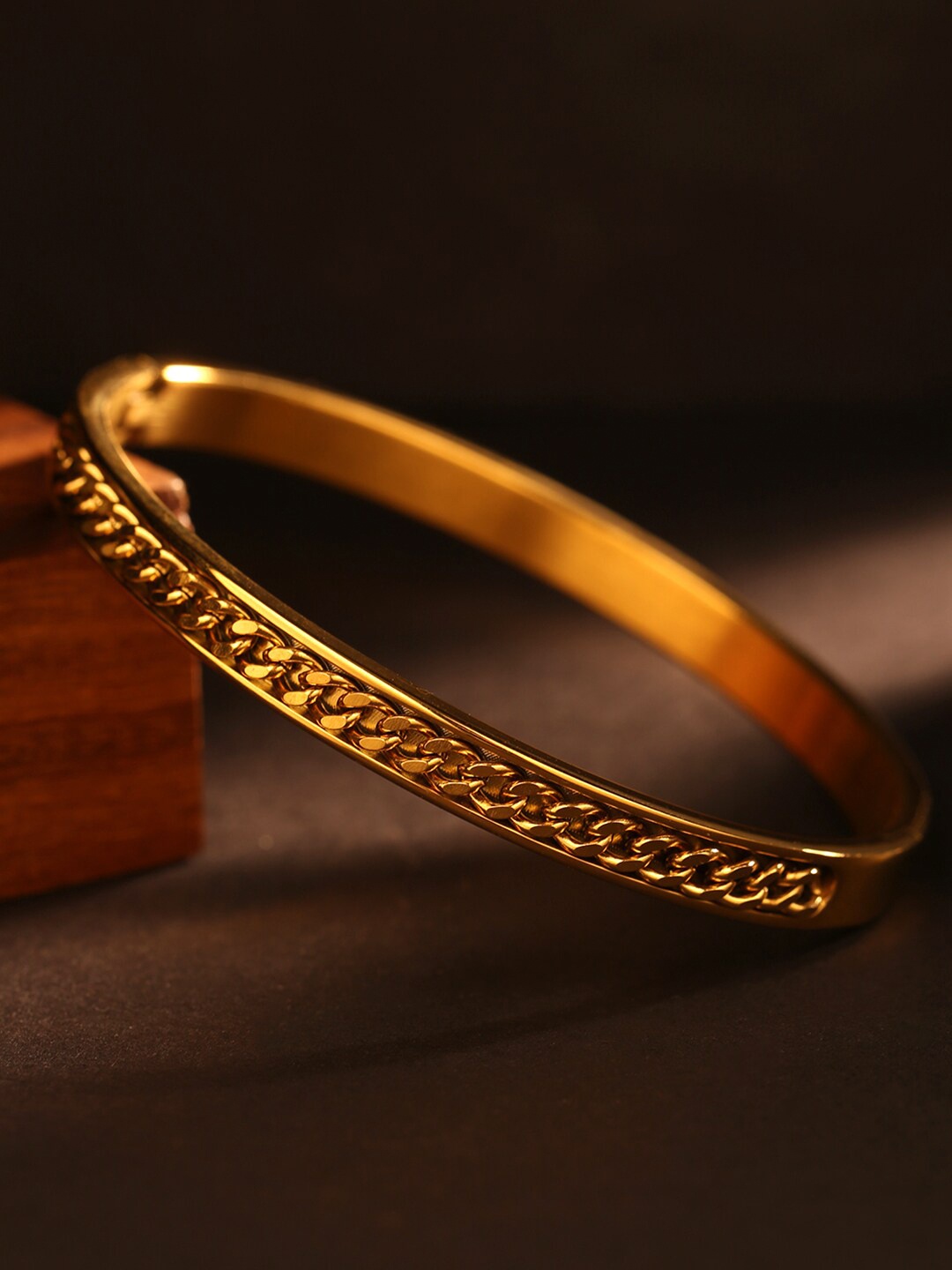 

Yellow Chimes Women Gold-Toned Gold-Plated Bangle-Style Bracelet