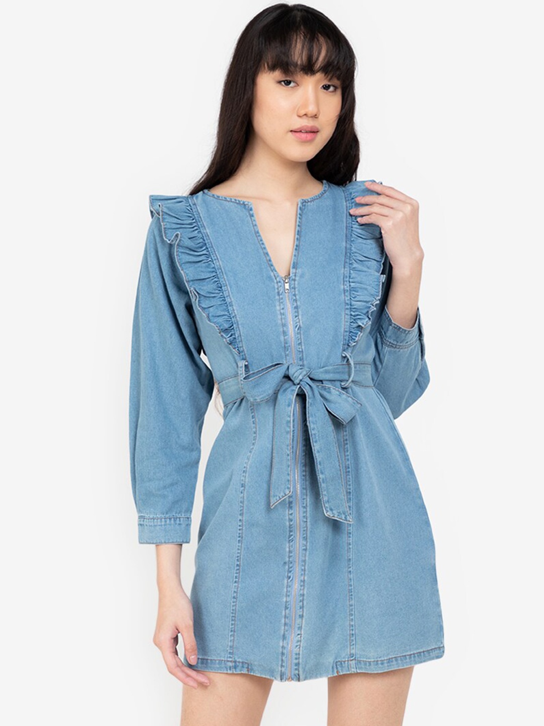 

ZALORA BASICS Blue A-Line Dress