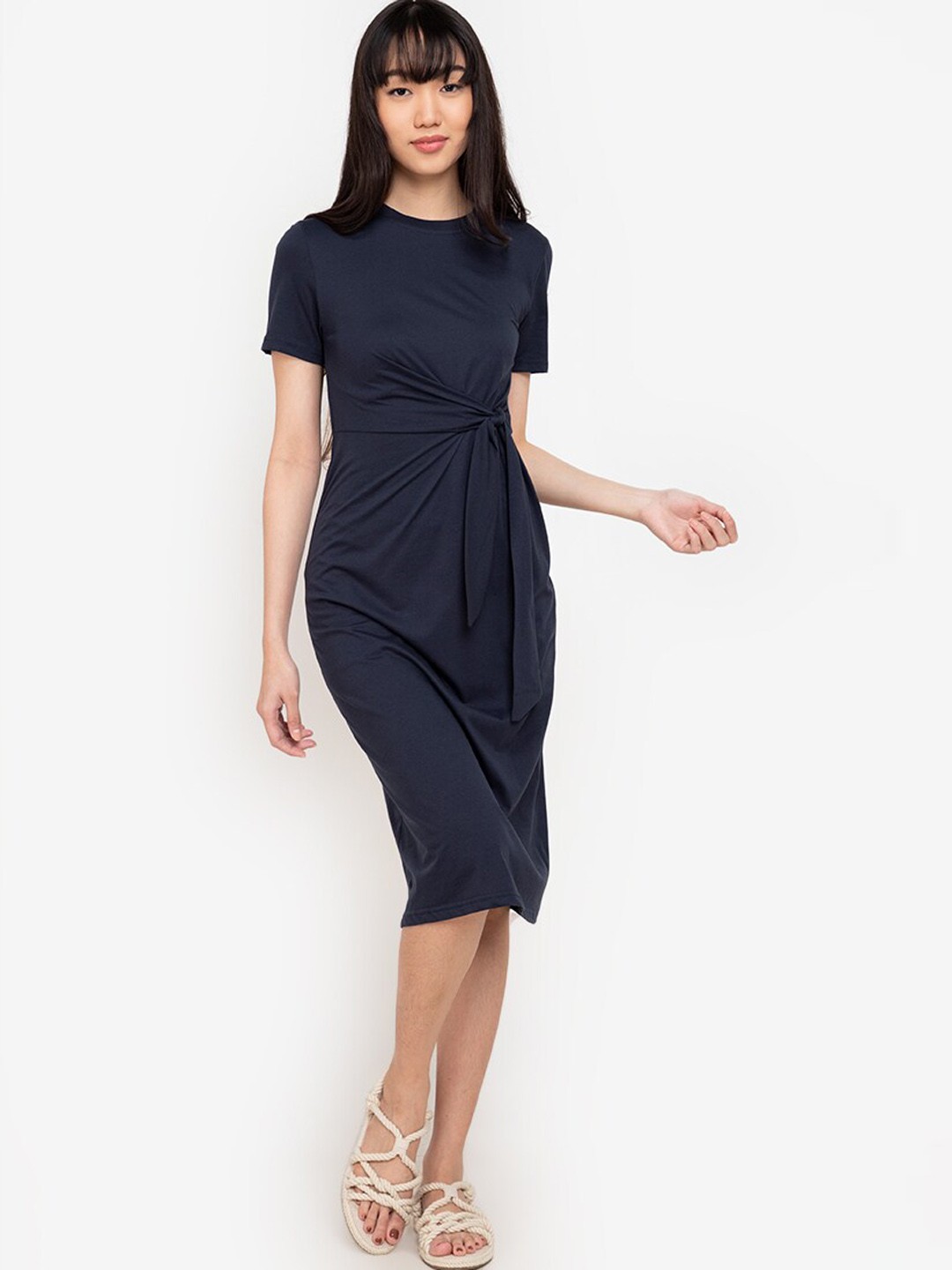 

ZALORA BASICS Women Navy Blue Sheath Dress