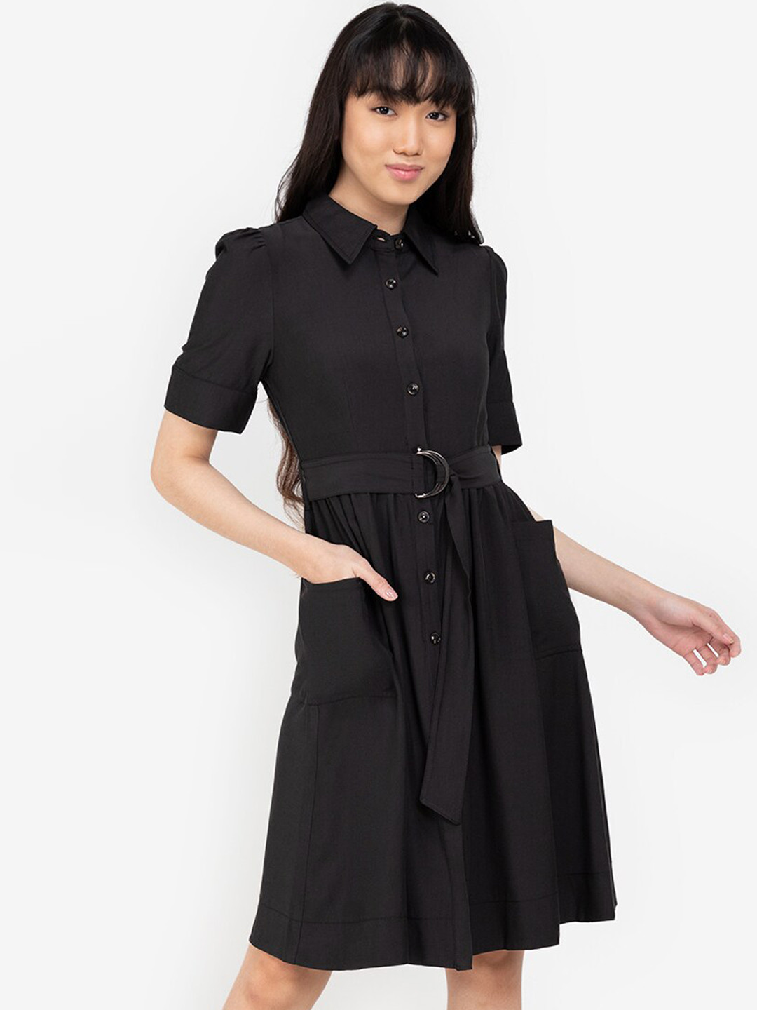 

ZALORA BASICS Women Black Shirt Dress