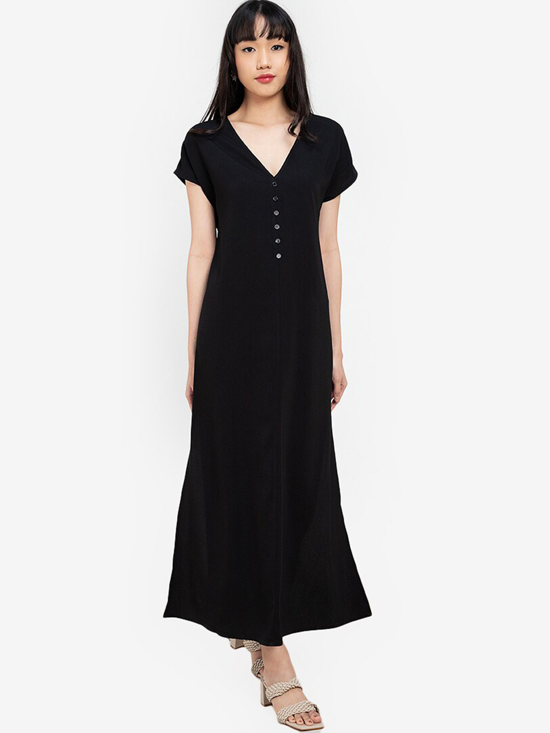 

ZALORA BASICS Black A-Line Midi Dress