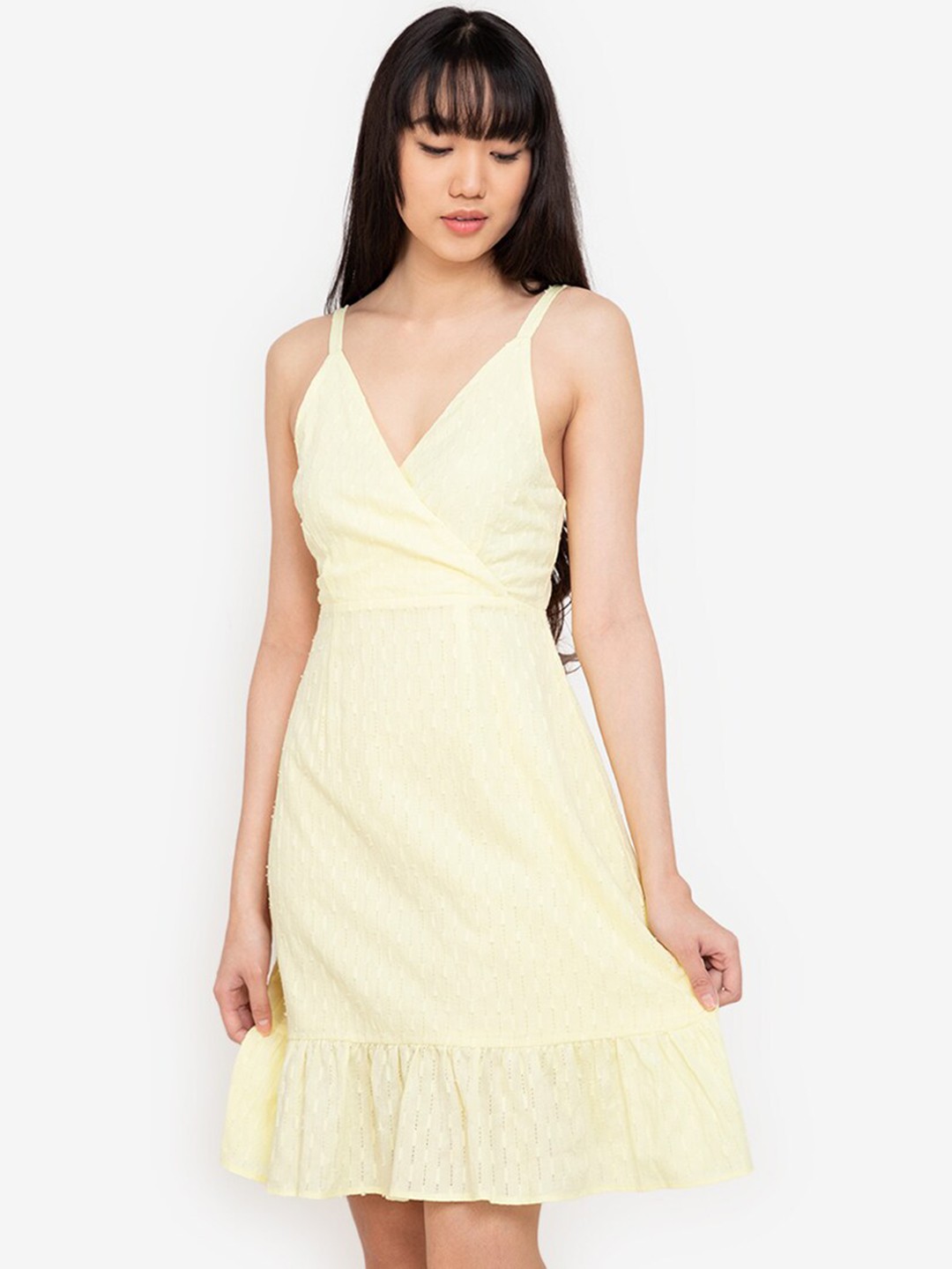 

ZALORA BASICS Yellow Cotton Wrap Dress