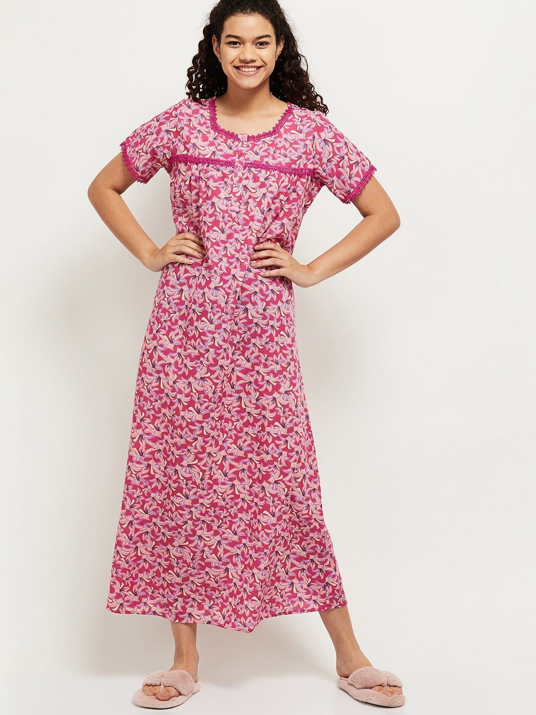 

max Pink Printed Maxi Nightdress
