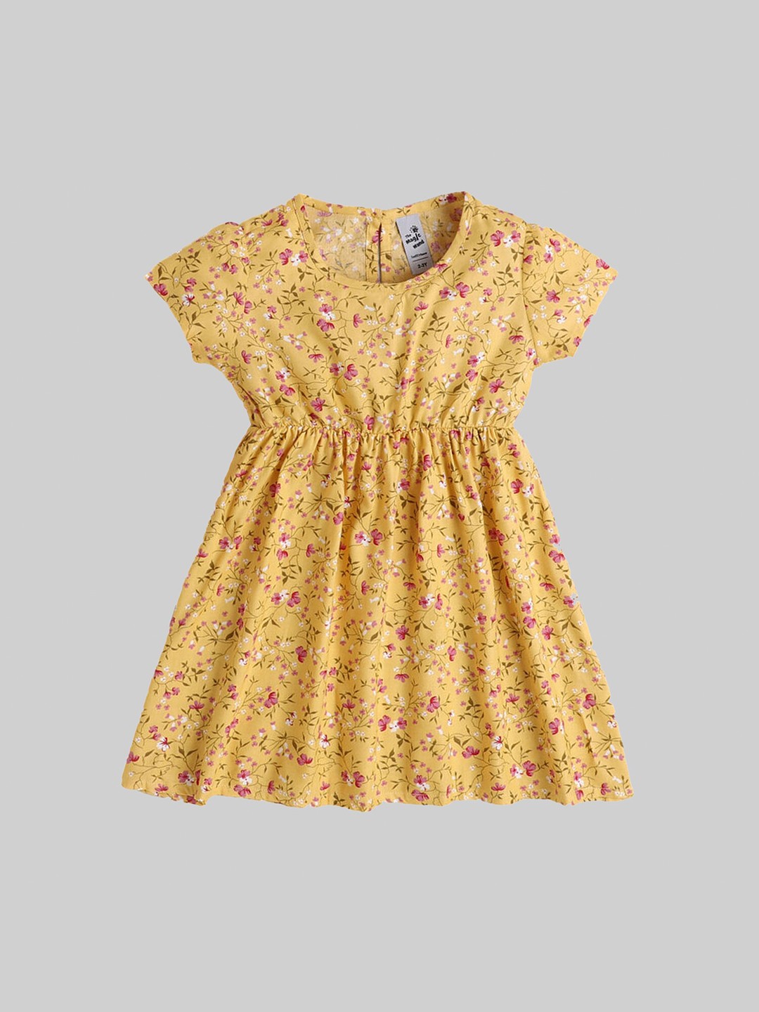 

The Magic Wand Girls Yellow & Pink Floral Printed Dress