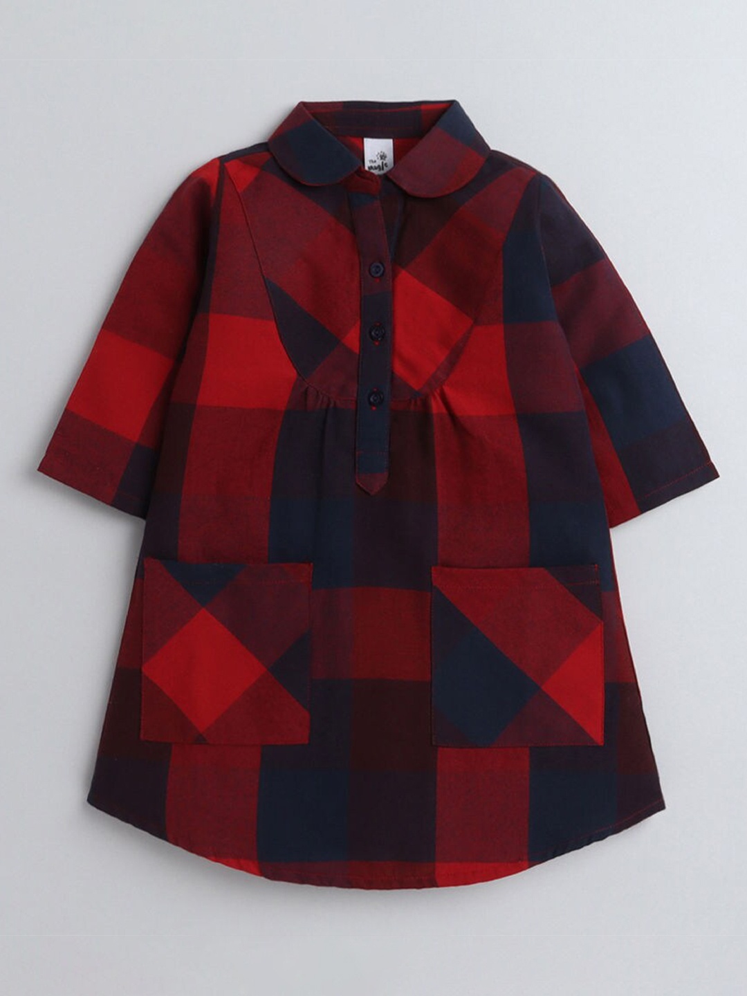 

The Magic Wand Red & Navy Blue Shirt Dress