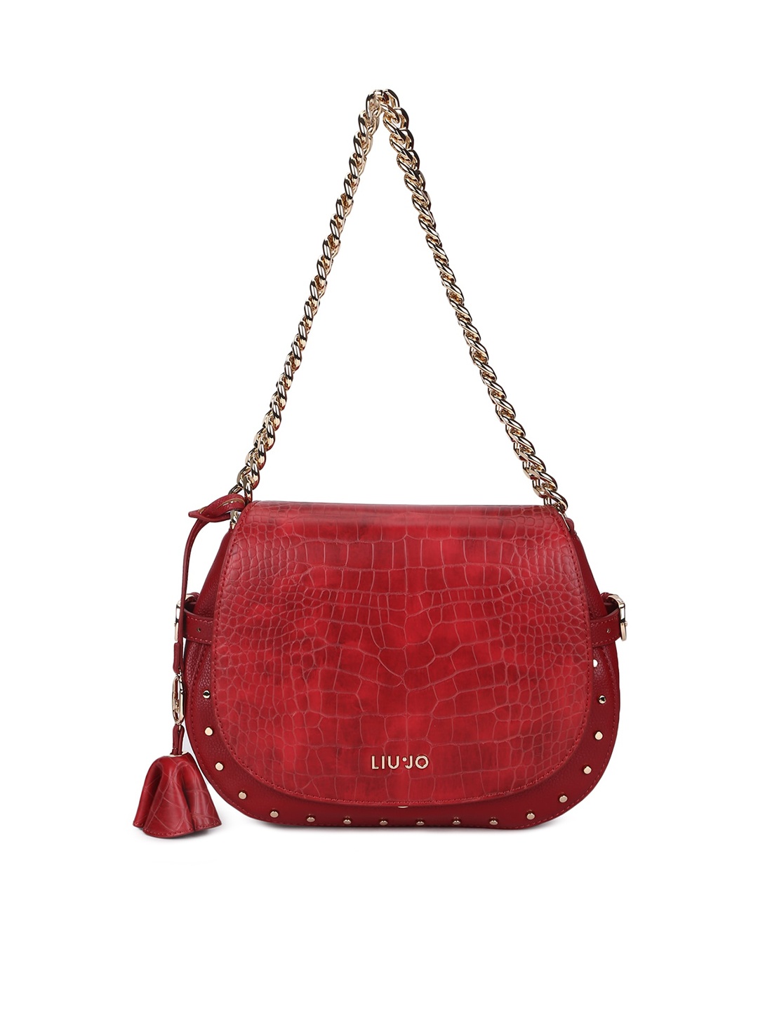 

LIU JO Women Red Animal Textured Leather Structured Sling Bag