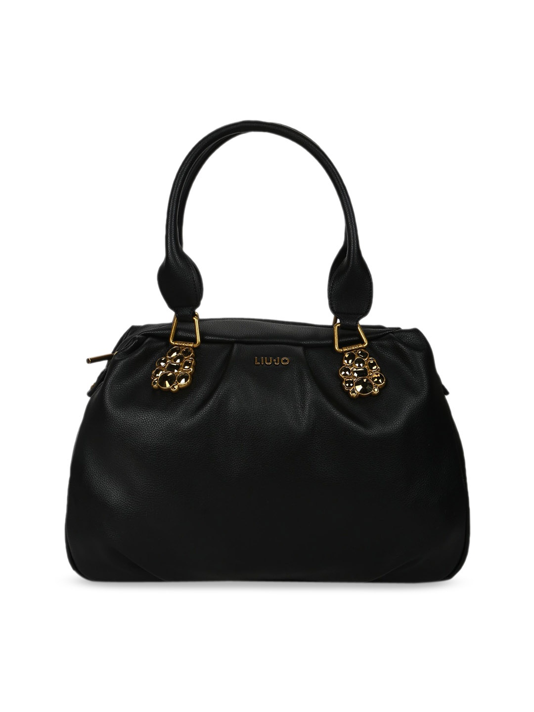 

LIU JO Black Leather Structured Handheld Bag