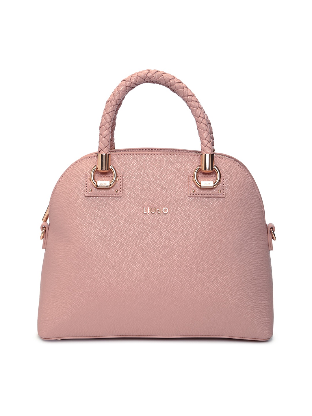 

LIU JO Women Pink Textured Leather Structured Handheld Bag